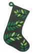 Hand Felted Wool Christmas Stocking - Leaves on Green - ARCADIA HOME